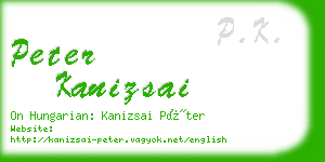 peter kanizsai business card